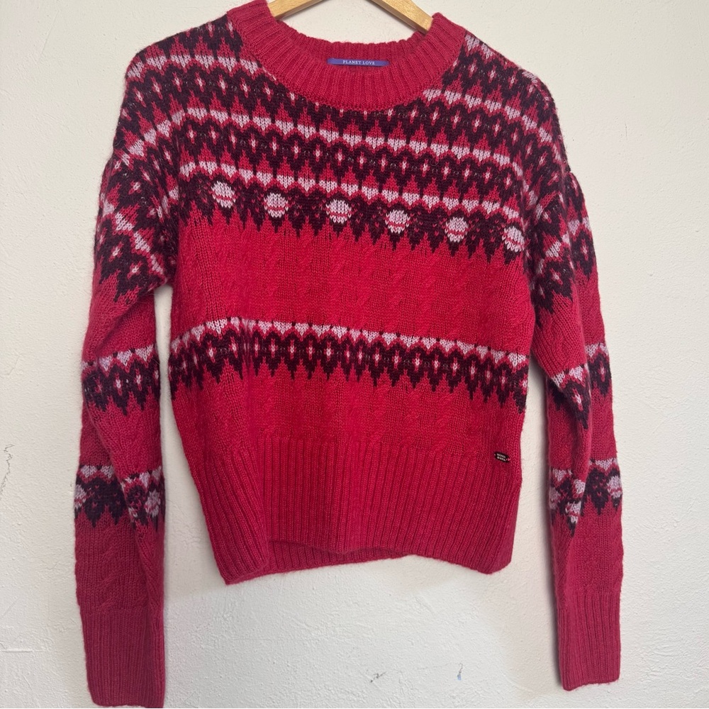 SCOTCH & SODA Amsterdam Faire‎ Isle Knit Cotton & Wool Sweater